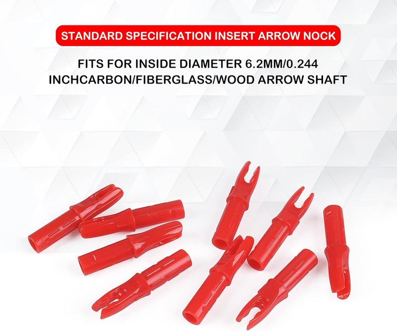 Yls 30Pcs Archery Arrow Nocks 0.246 inch Inside Diameter Inserts 6.20mm Carbon Arrows Nock for Archery Standard Size DIY Arrows Hunting Shooting - Image 4